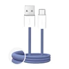 Puro Fabrik 2.0 10W USB-A – USB-C Braided Kabelis 1.5m – mėlynos spalvos