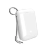 Puro Power Link 10 Plus 10000mAh Power Bank su Built-in USB-C Kabelis – baltos spalvos