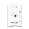 Puro Pro Lite automobilinis įkroviklis 2x USB-A 10W – baltos spalvos