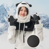 Qunature Panda Ski Gloves for Kids and Adults Size S – juodos ir baltos spalvos