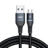 USB Micro Remax Colorful Light laidas, 2.4A, 1m (juodas)