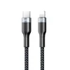 Greito įkrovimo kabelis REMAX RC-009 18W PD USB-C į Lightning: Spalva - Juoda
