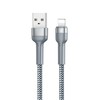 USB Lightning Remax Jany Alloy kabelis, 1m, 2.4A (sidabrinis)