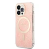 Apple iPhone 13 Pro Max Guess dėklas 4G Print MagSafe + Belaidis Įkroviklis (GUBPP14SH4EACSB) rožinės spalvos