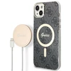 Apple iPhone 14 Plus Guess dėklas 4G Print MagSafe + Belaidis Įkroviklis (GUBPP14LH4EACSW) juodos spalvos