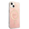 Rinkinys Guess GUBPP14SH4EACSP Case+ Charger iPhone 14 6,1" rožinis/rožinis kietas dėklas 4G Print MagSafe