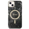 Rinkinys Guess GUBPP14SHMEACSK Case+ Charger iPhone 14 6,1" juodas/juodas kietas dėklas Marble MagSafe