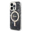 Apple iPhone 14 Pro Max Guess dėklas Marble MagSafe + Belaidis Įkroviklis (GUBPP14SHMEACSH) juodos spalvos