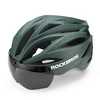 Rockbros Bike šalmas with Visor, Detachable UV Protective Goggles, Unisex – žalios spalvos