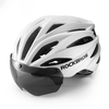 Rockbros dviratininko šalmas su Visor, Detachable UV Protective Goggles, Unisex, Matte – baltos spalvos