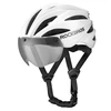 Rockbros Bike šalmas with Visor, Detachable UV Goggles, Unisex, Glossy – baltos spalvos