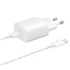 EP-TA800EWE + EP-DA705BWE Samsung 25W Travel Charger + USB-C/USB-C Data Cable baltos spalvos be pakuotės
