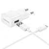 EP-TA50EWE + ECB-DU4AWE Samsung 8W kelioninis įkroviklis + microUSB Data kabelis baltos spalvos (OOB Bulk)
