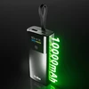 SBS 10000mAh PD 20W išorinė baterija su LCD ekranu ir integruotu USB-C laidu - pilka