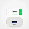 SBS TETR1USB2AWFAST 10W USB-A laidinis įkroviklis – baltos spalvos