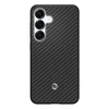 Samsung Spigen Enzo Aramid Magnet Galaxy S25 telefono dėklas, juodos spalvos