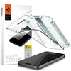 Stiklo dėklas + Spigen Glas.tR EZ Fit FC 1-Pack aplikatorius skirtas iPhone 15 Pro, su juodu rėmeliu
