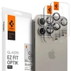 Kameros apsauga Apple iPhone 14 Pro / 14 Pro Max / 15 Pro / 15 Pro Max / 16 Pro / 16 Pro Max / 17 Pro / 17 Pro Max Spigen Optik.TR Camera Protector 2 vnt. Natural Titanium beige