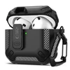 Dėklas Apple AirPods 4 Tech-Protect Carbonox juodos spalvos