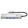 Tech-Protect HB01 HUB Adapteris 5in1 USB-C + USB3.0 + HDMI 4K 60Hz + PD100W - pilka