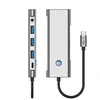 Tech-Protect HB04 HUB Adapteris 9in1 USB-C + USB2.0 + USB3.0 + HDMI 4K 60Hz + SD / TF + PD100W + AV3.5 - pilka
