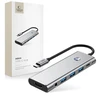Tech-Protect HB04 HUB Adapteris 9in1 USB-C + USB2.0 + USB3.0 + HDMI 4K 60Hz + SD / TF + PD100W + AV3.5 - pilka