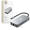 Tech-Protect HB05 HUB 9in1 USB-C + USB2.0 + USB3.0 + HDMI 4K 60HZ + SD / TF + PD100W + RJ45 adapteris - pilka