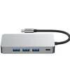 Tech-Protect HB05 HUB 9in1 USB-C + USB2.0 + USB3.0 + HDMI 4K 60HZ + SD / TF + PD100W + RJ45 adapteris - pilka