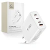 Laidinis įkroviklis 100W 3x USB-C PD + QC3.0 USB Tech-Protect NC100W-GAN baltos spalvos