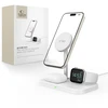 Belaidis magnetinis įkroviklis 3in1 15W telefonams su MagSafe, AirPods, Apple Watch Watch Tech-Protect QI15W A22 baltos spalvos
