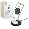 Įkrovimo stotelė Tech-Protect QI15W-A39 2in1 MagSafe – juodos spalvos