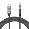 Kabelis 1m Lightning – AUX mini jack 3,5mm Tech-Protect Ultraboost juodos spalvos