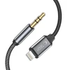 Kabelis 1m Lightning – AUX mini jack 3,5mm Tech-Protect Ultraboost juodos spalvos