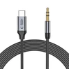 Kabelis 1m USB-C – AUX mini jack 3,5mm Tech-Protect Ultraboost juodos spalvos