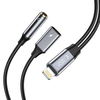 Cable Adapteris Lightning – Lightning + mini jack 3,5mm Tech-Protect UltraBoost juodos spalvos