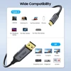 Tech-Protect UltraBoost USB-C prie DisplayPort 1.4 8K 60Hz kabelis 180cm - Juodas