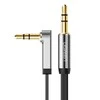 Ugreen flat angled kabelis AUX audio kabelis 3.5 mm mini jack 0.5 m juodos spalvos (AV119 10596)