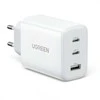 Sieninis įkroviklis UGREEN CD275, 2x USB-C, 1x USB, 65W (balta)