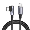 UGREEN US255 USB-C į USB-C alkūninis kabelis, 3A, 60W, 0.5 m (juodas)