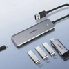 4-in-1 adapteris UGREEN USB Hub prie 4x USB 3.0 + USB-C (pilka)
