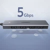 4-in-1 adapteris UGREEN USB Hub prie 4x USB 3.0 + USB-C (pilka)