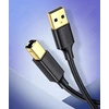 USB 2.0 AB spausdintuvo kabelis UGREEN US135, paauksuotas, 1.5 m (juodas)