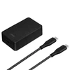 UNIQ laidinis įkroviklis Versa Slim USB-C PD 18W+ kabelis USB-C į USB-C juodos spalvos (LITHOS Collective)
