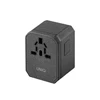 UNIQ laidinis įkroviklis Voyage World Adapteris 33W+ 2xUSB + PD 18W + QC 3.0 pilkos spalvos (LITHOS Collective)
