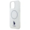 Us Polo Assn US Polo IML Ring MagSafe Apple iPhone 16 Pro Max - dėklas telefonui baltos spalvos
