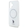 Dėklas „Us Polo Assn US Polo“ USHMP16SHOCLDPW „Apple iPhone 16 6.1“ baltos spalvos IML Ring MagSafe