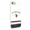 Dėklas „Us Polo Assn US Polo“ USHCI8PCSTRB „Apple iPhone 7/8/SE 2020/SE 2022“ baltos spalvos trispalvių raštų kolekcija