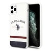 Dėklas „Us Polo Assn US Polo USHCN65 PCSTRB“ „Apple iPhone 11 Pro Max“ baltos spalvos trispalvių raštų kolekcija