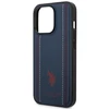 Dėklas Us Polo Assn US Polo USHCP14LPFAV iPhone 14 Pro 6,1″ navy mėlynas Leather Stitch