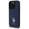 Dėklas „Us Polo Assn“ „US Polo“ USHCP15XPGEV „Apple iPhone 15 Pro Max 6,7" tamsiai mėlynas odinis siuvinėtas spalvos DH spalva